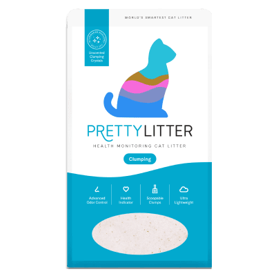 PrettyLitter clumping health monitoring cat litter bag