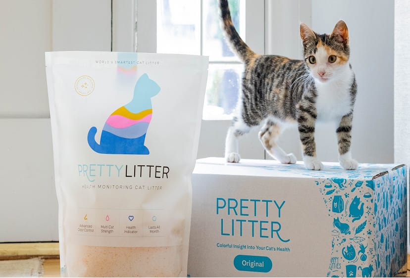 PrettyLitter Original package with cat
