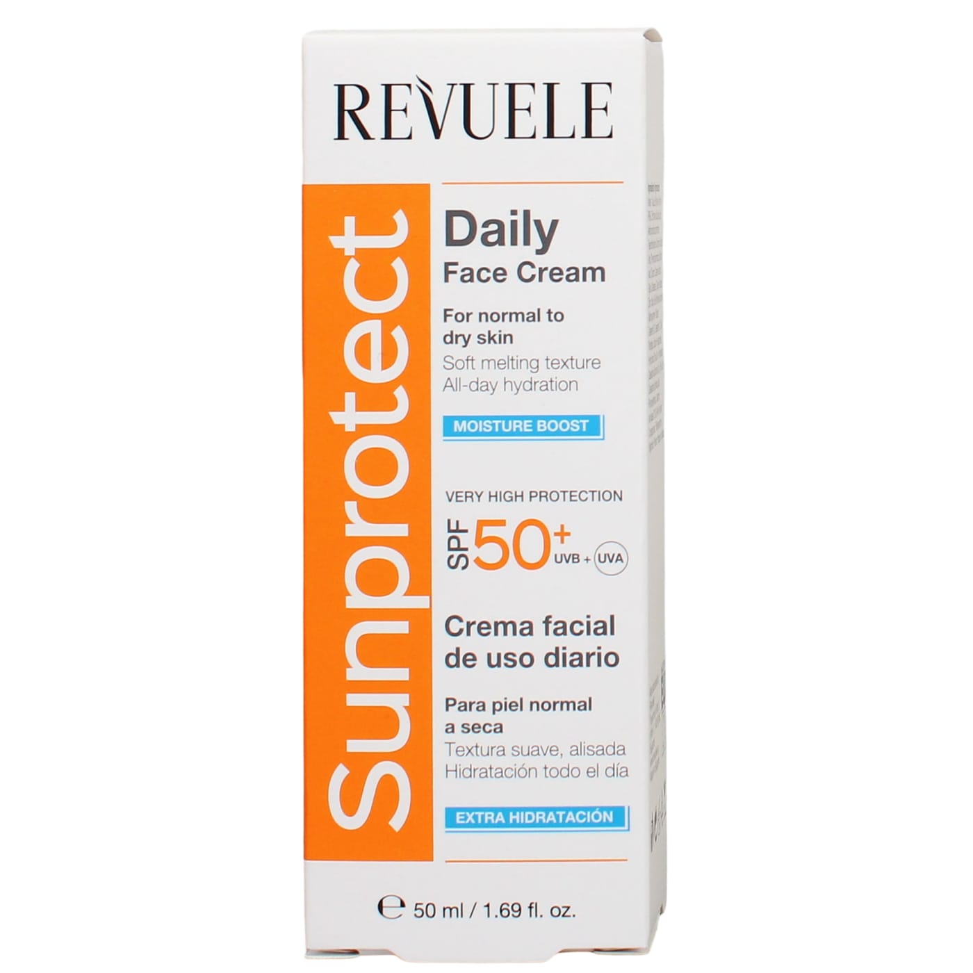 REVUELE 50ML SUNPROTECT DAILY FACE CREAM MOISTURE BOOST SPF 50