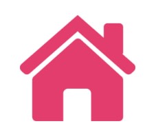 icon image of a house with a doorway and a chimney