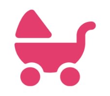 icon of a baby's pram which is displayed to show the baby and child category