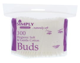 SIMPLY COTTON COTTON BUDS ZIP BAG 300'S