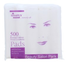 SIMPLY COTTON ROUND COSMETIC PADS 500'S