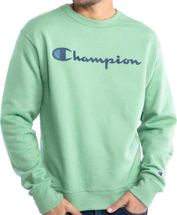 Mint green champion crewneck best sale