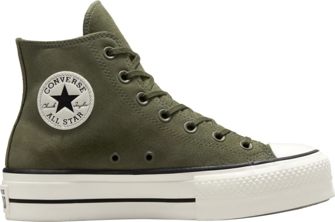 converse verde militar plataforma