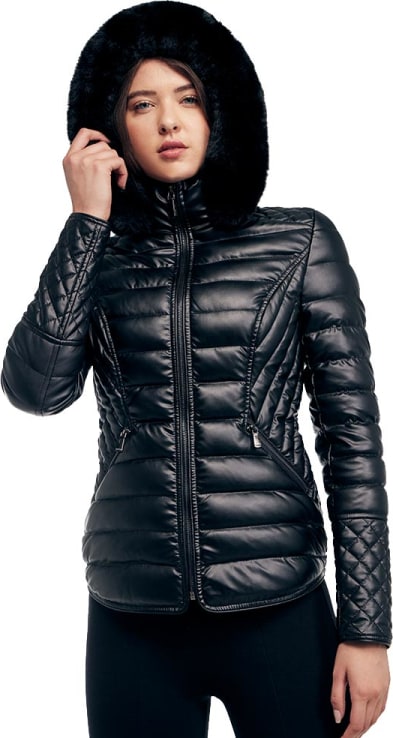 Chamarra Larga Chamarra Negra De Piel Mujer Price Shoes Chamarra