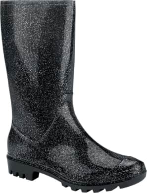 bota de lluvia estampado glitter suela track