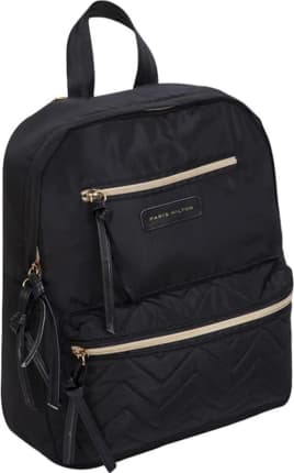 Mochila casual urbana tipo backpack para mujer marca Paris Hilton, color  negro con transparente, mod. 1040991