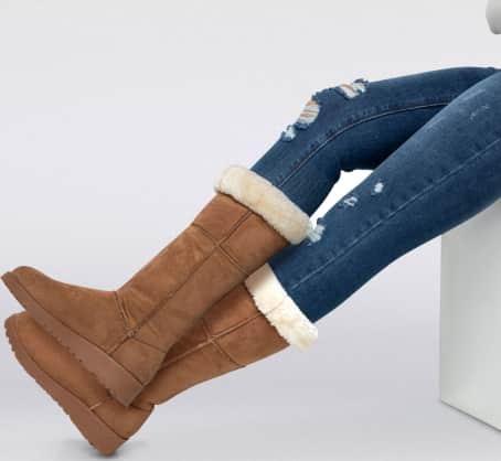 Botas Invierno Plataforma Forro Peluche Gamuza Mujer Erez