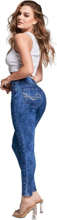 JEANS SÚPER SKINNY CINTURA MEDIA LEVANTA POMPA 9263STME