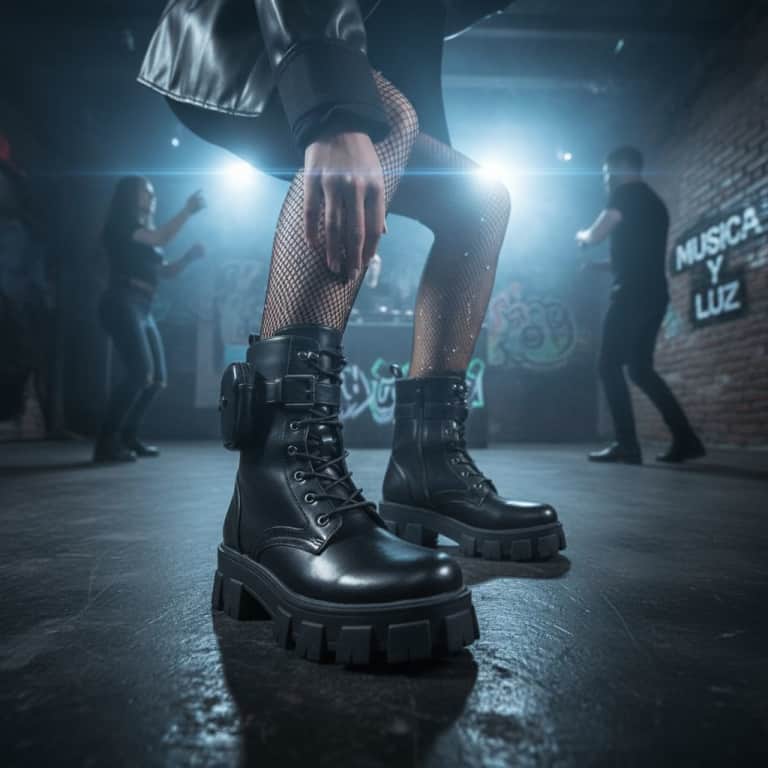 Botas Marrones De Estilo Punk Rock Occidental Con Cordones, Botas Góticas De Subcultura Con
