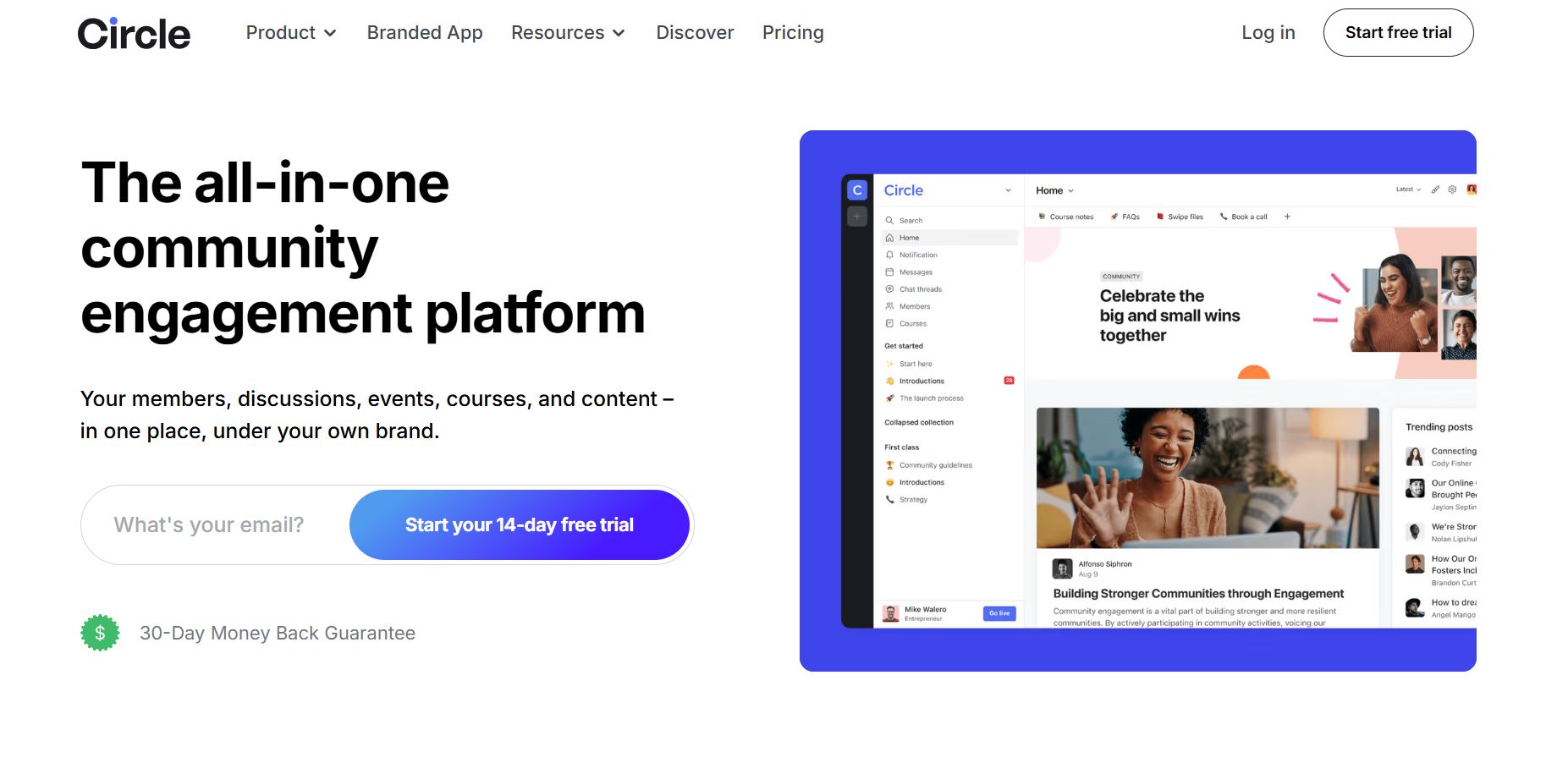 Circle homepage