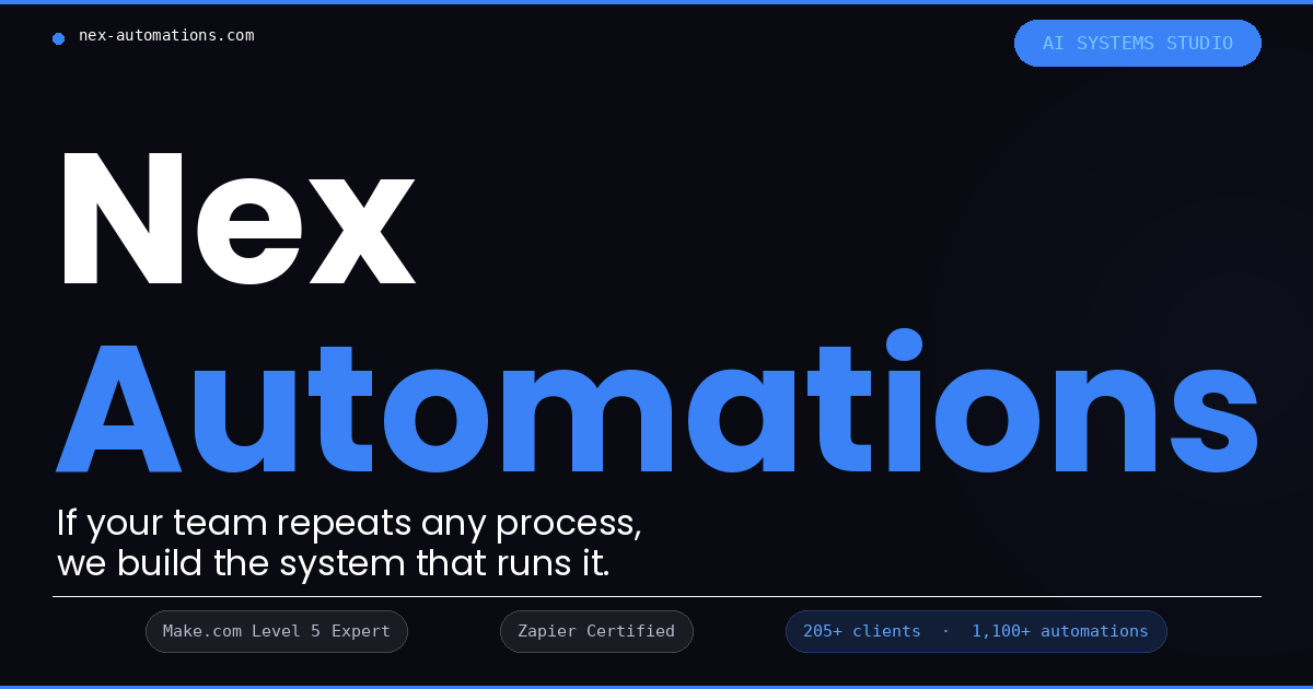 AI Systems & Automation Studio | Nex Automations