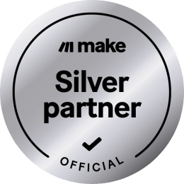 Make.com Silver Solutions Partner badge