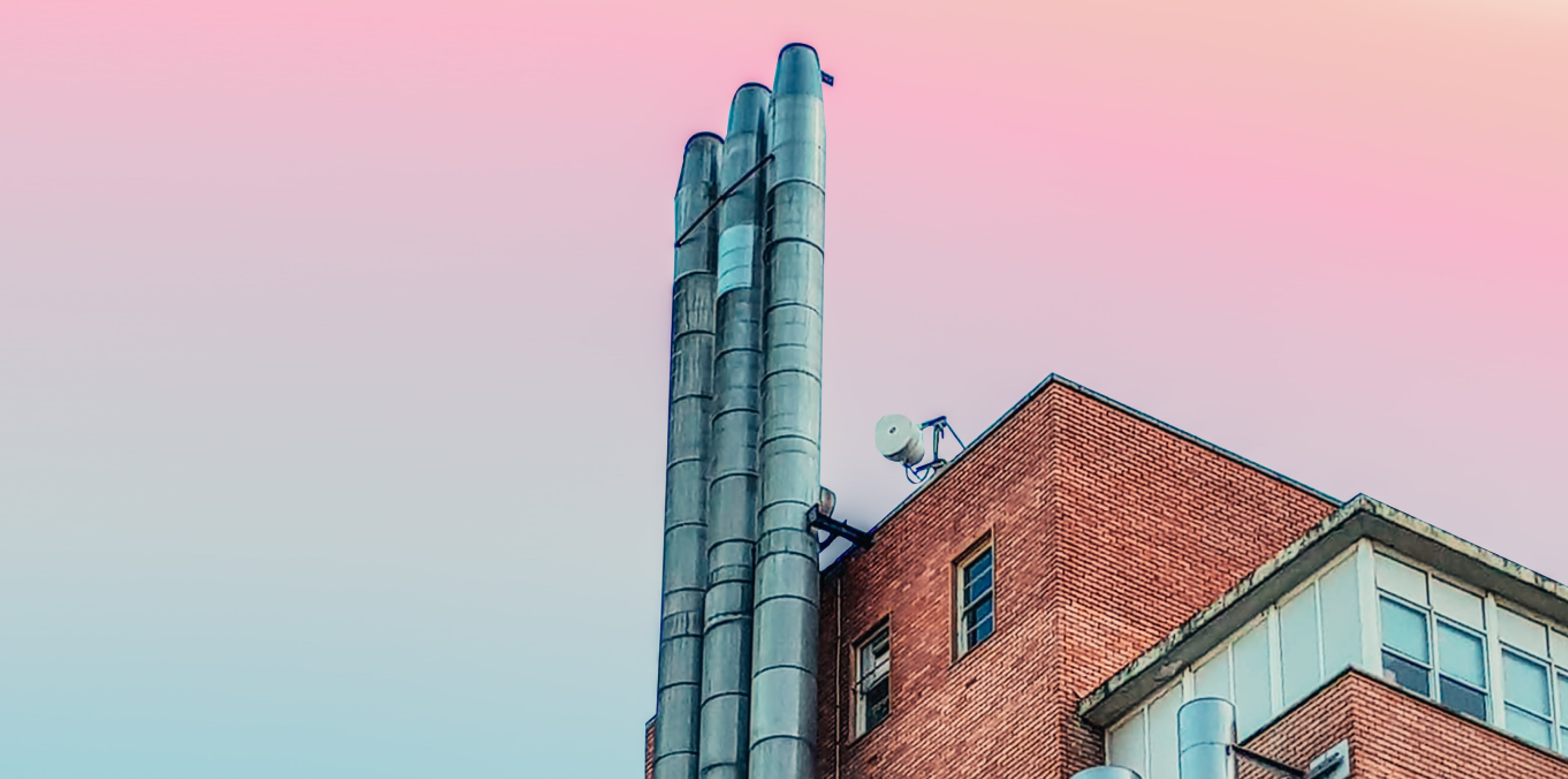 Industrial building against a gradient background