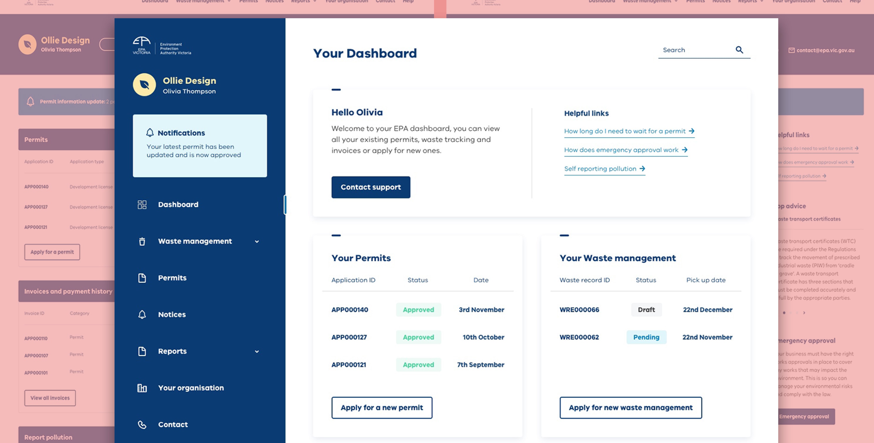 EPA Dashboard prototype