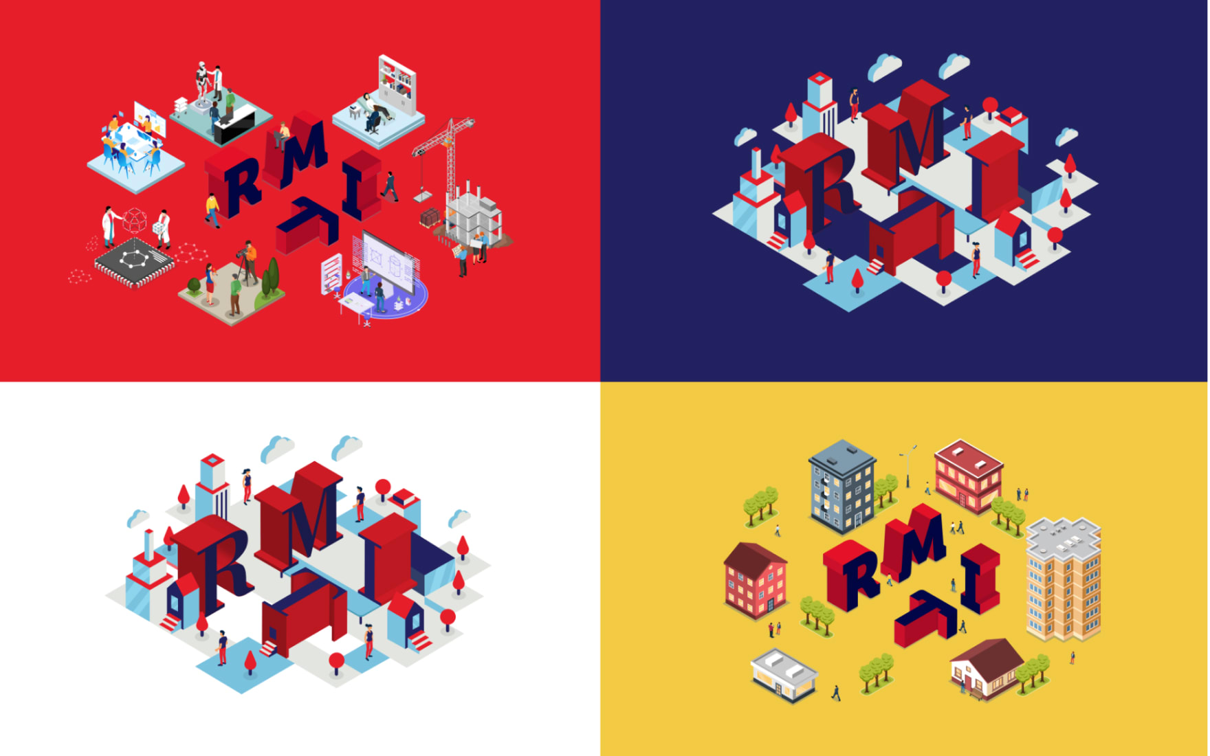 Screenshots of the RMIT Virtual Campus Map interface design