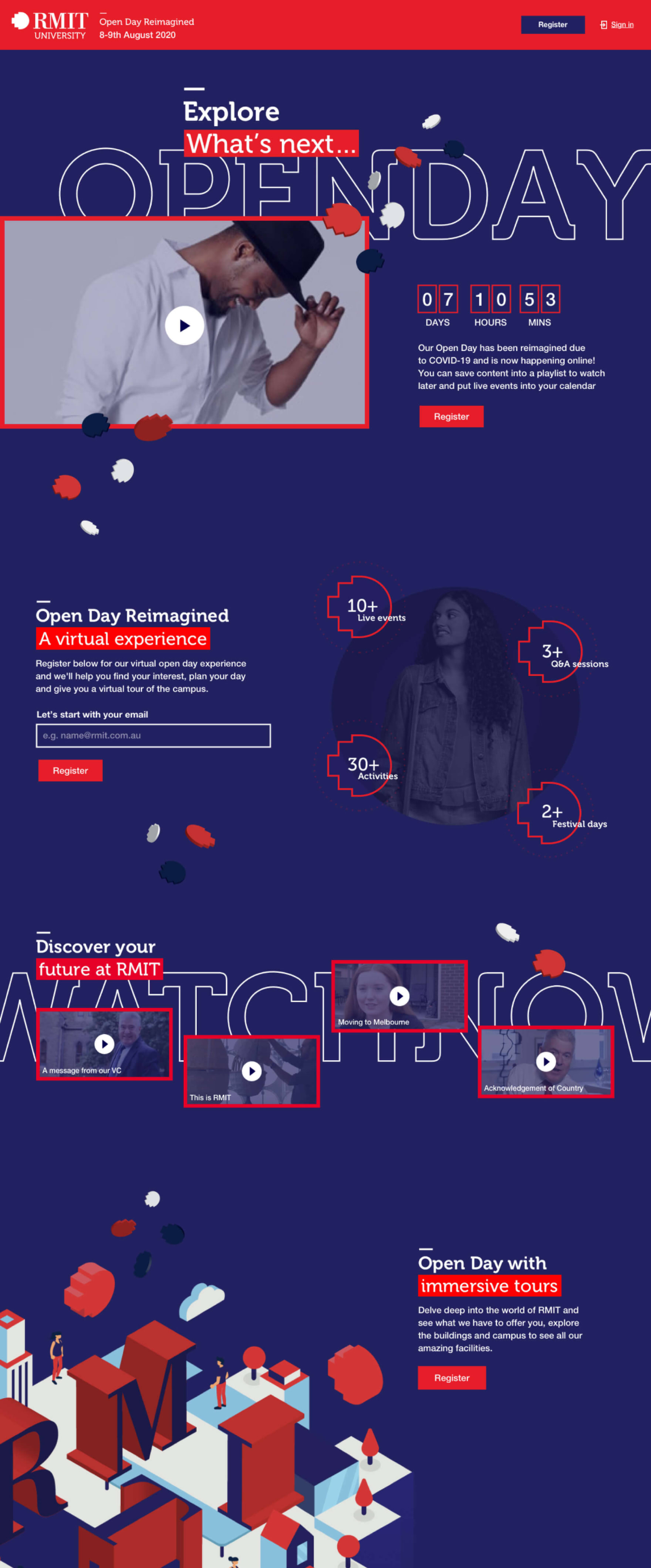 RMIT Open Day Screen