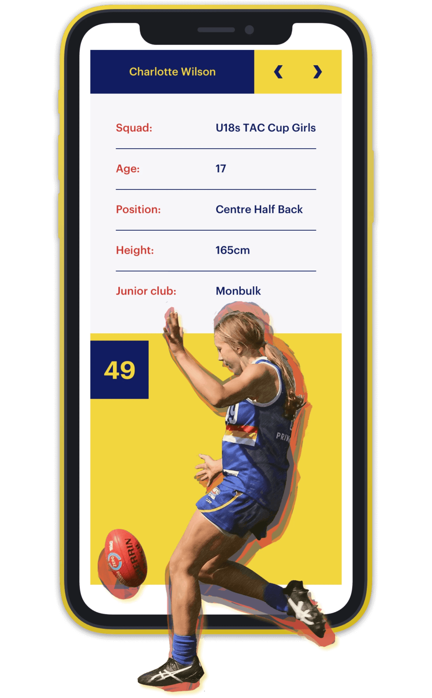 Mobile screenshot of a player profile component