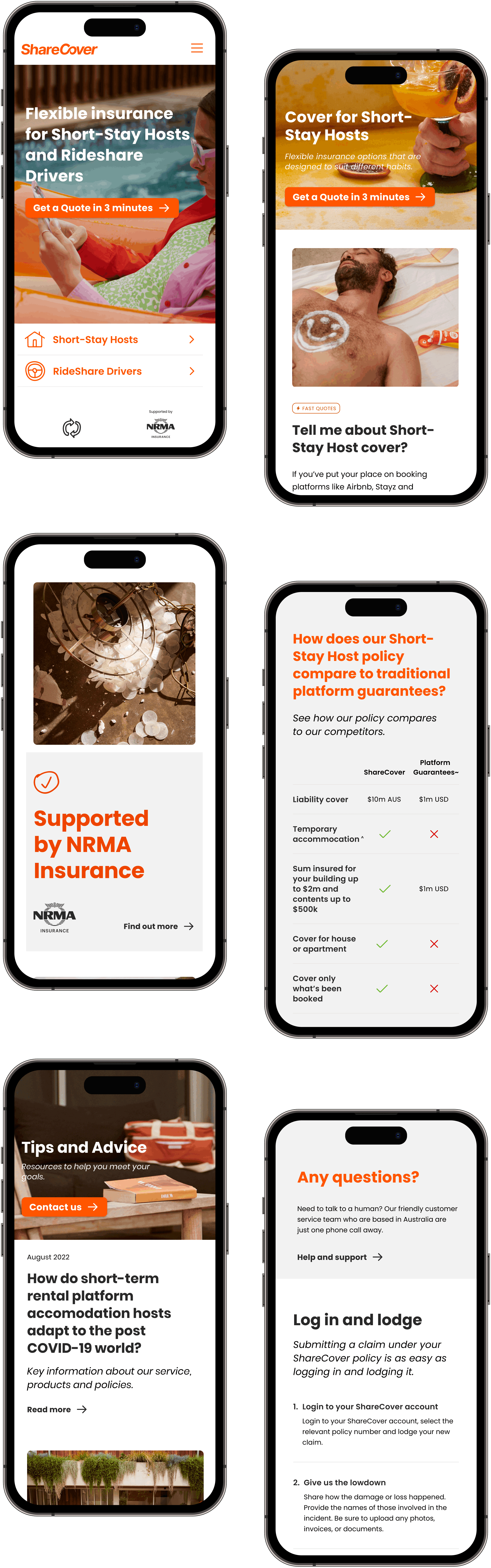 ShareCover mobile designs