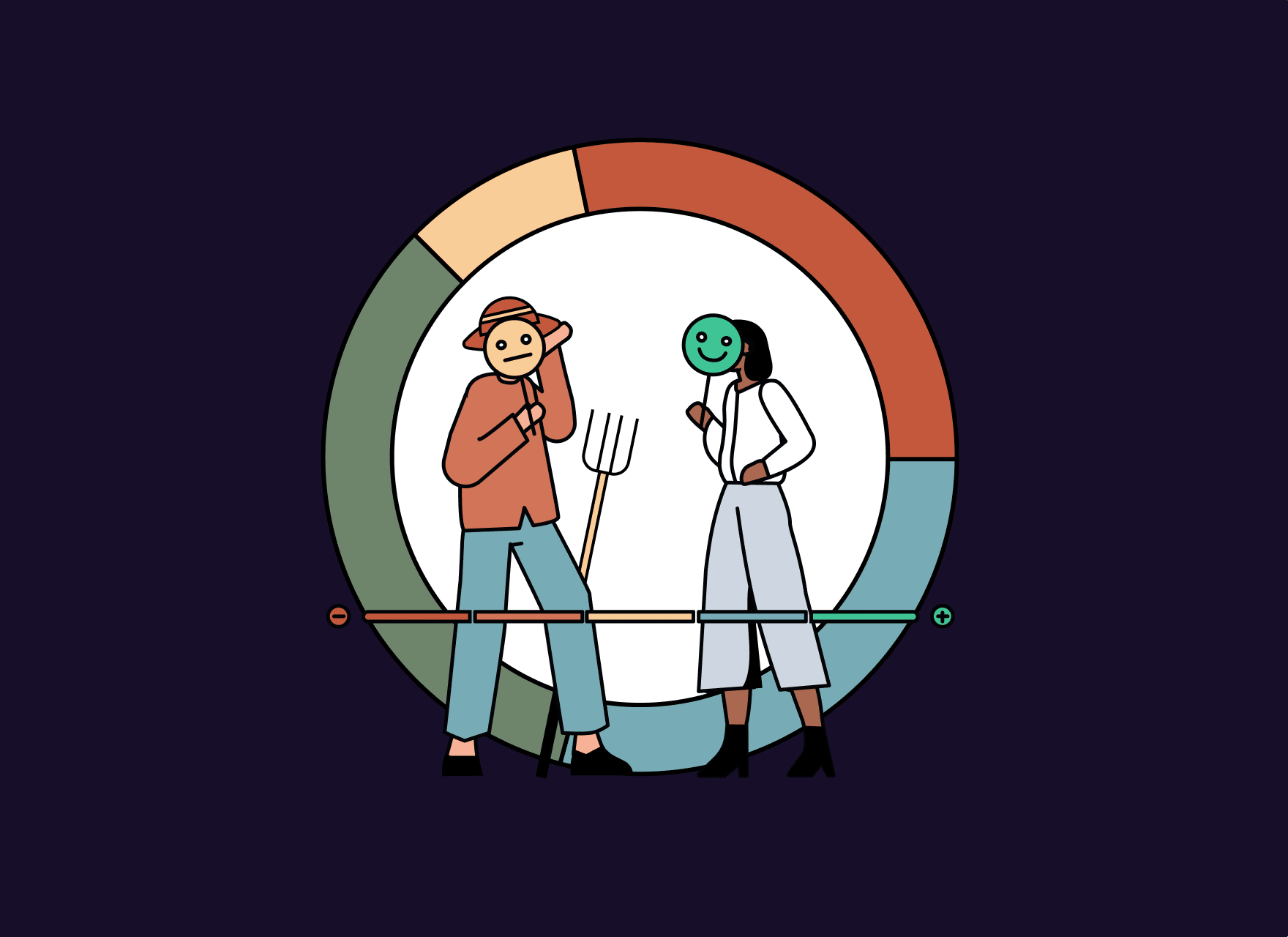 Illustration of two people