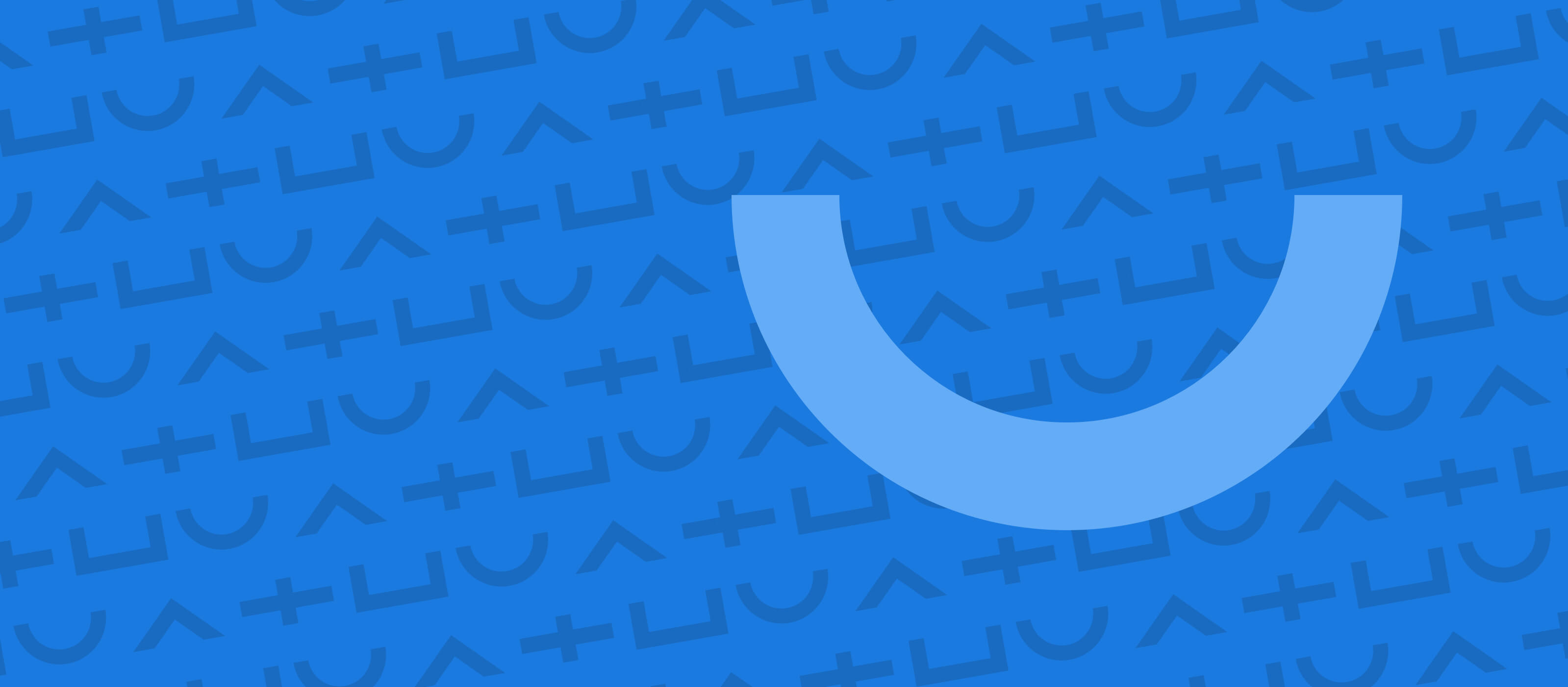 Blue and light graphic with shapes