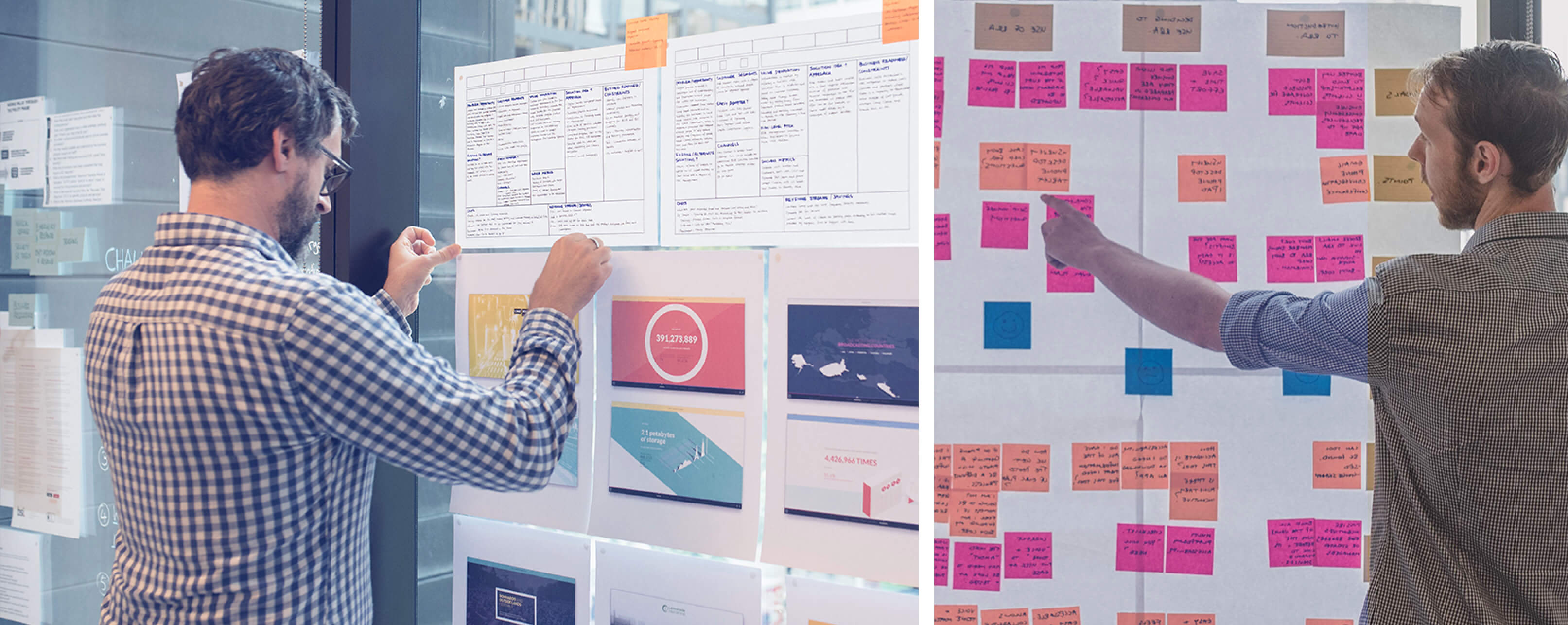 Print-outs on the window