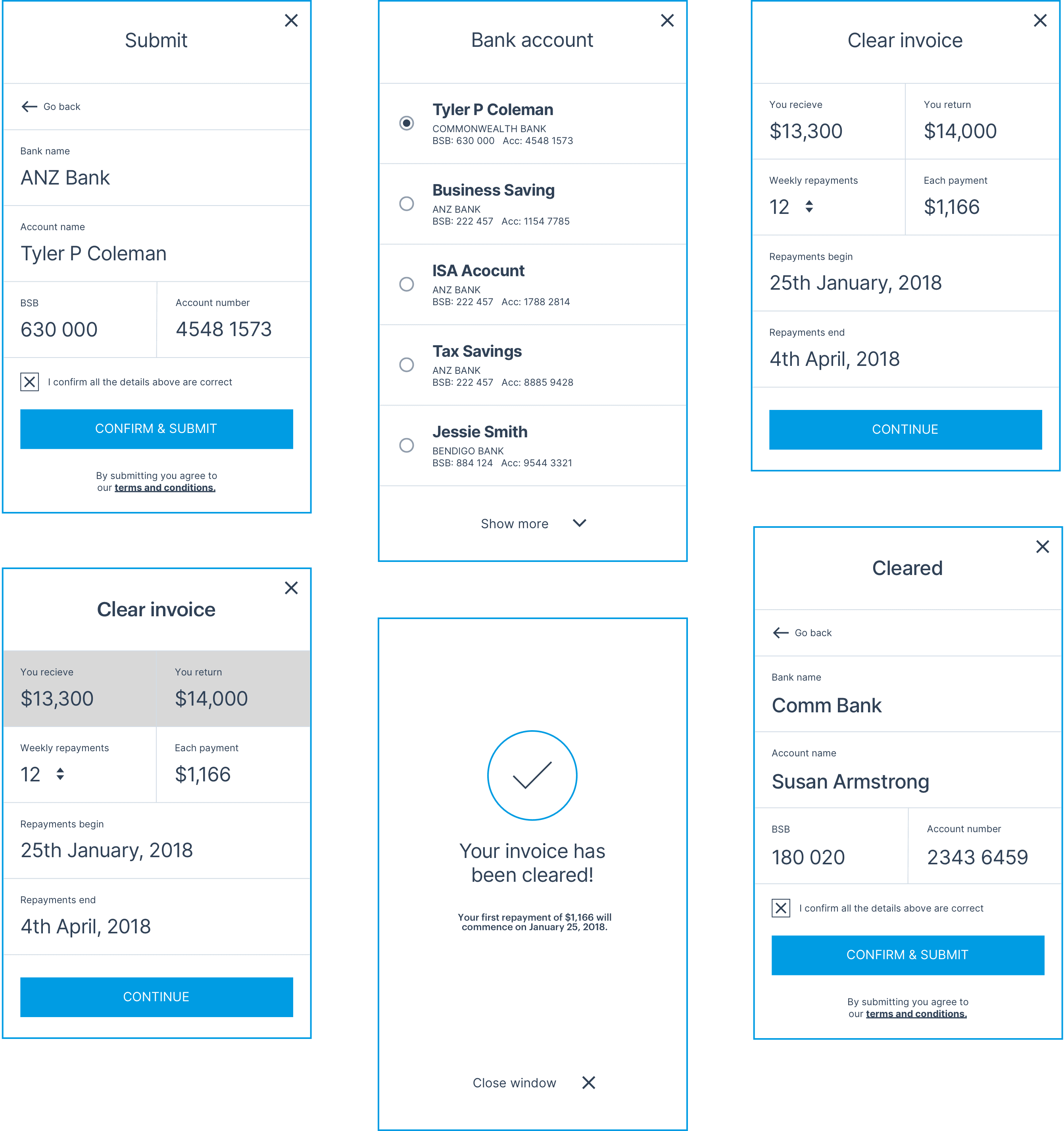 Mobile wireframe prototypes