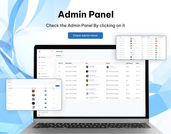 handyman admin panel