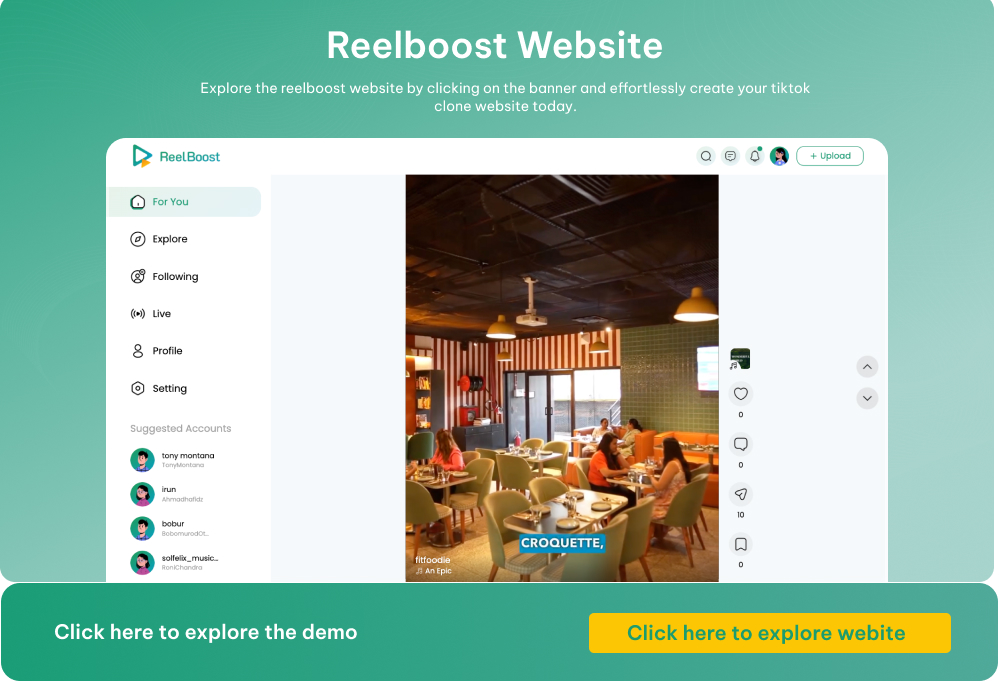 tiktok clone website