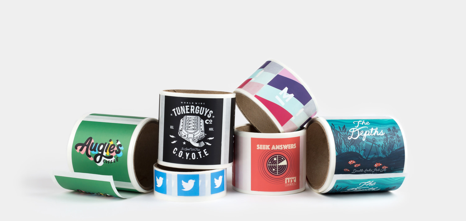 Sticker mule circle roll labels