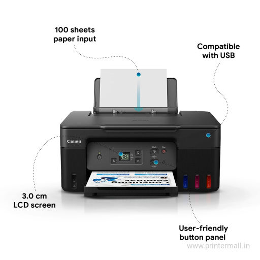 Canon PIXMA MegaTank G2770 Wired All in one Colour Printer with 2 Years Standard Warranty