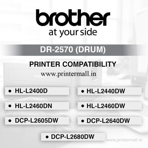 brother DR2570 Drum Unit Life 15000-Pages Models HL-L2400D HL-L2440DW HL-L2460DN HL-L2460DW DCP-L2605DW DCP-L2640DW DCP-L2680DW