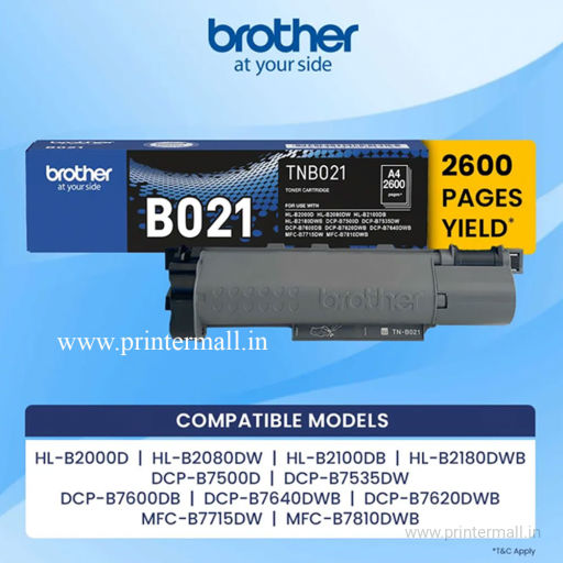 brother TN B021 Toner Life 2600-Pages Models HL-B2000D HL-B2080DW DCP-B7500D DCP-B7535DW MFC-B7715DW HL-B2100DB HL-B2180DWB DCP-7600DB