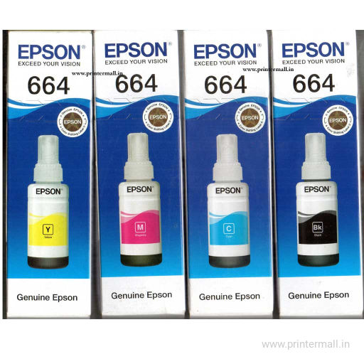 Epson Genuine 664 Combo Set of Black,Cyan.Magenta,Yellow L110, L130, L200, L210, L220, L300, L310, L350, L355, L360, L365, L380, L455, L555, L565