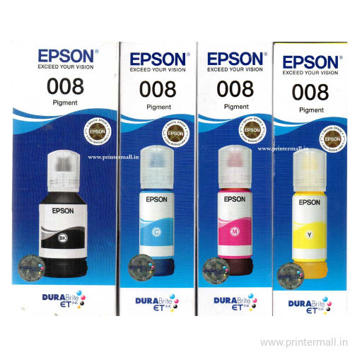 Epson Genuine 008 Combo Set of Black,Cyan.Magenta,Yellow Ink Models L6460/L6490/L6570/L6580/L15150/L15160L15180/M15140/M15180
