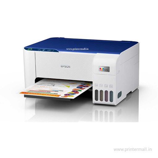 Epson EcoTank L3215 A4 All-in-One Colour Ink Tank Printer,White & Blue