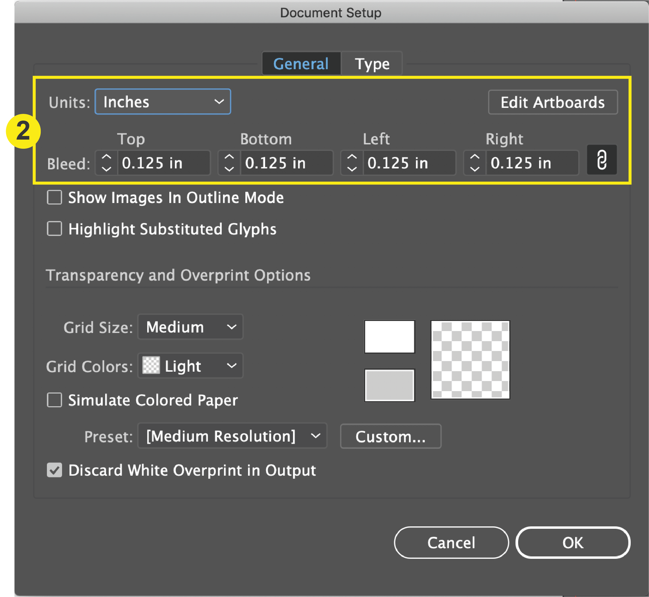 Illustrator_Document Setup Window