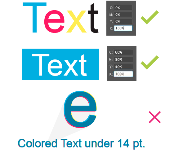 Colored Text builds for printing