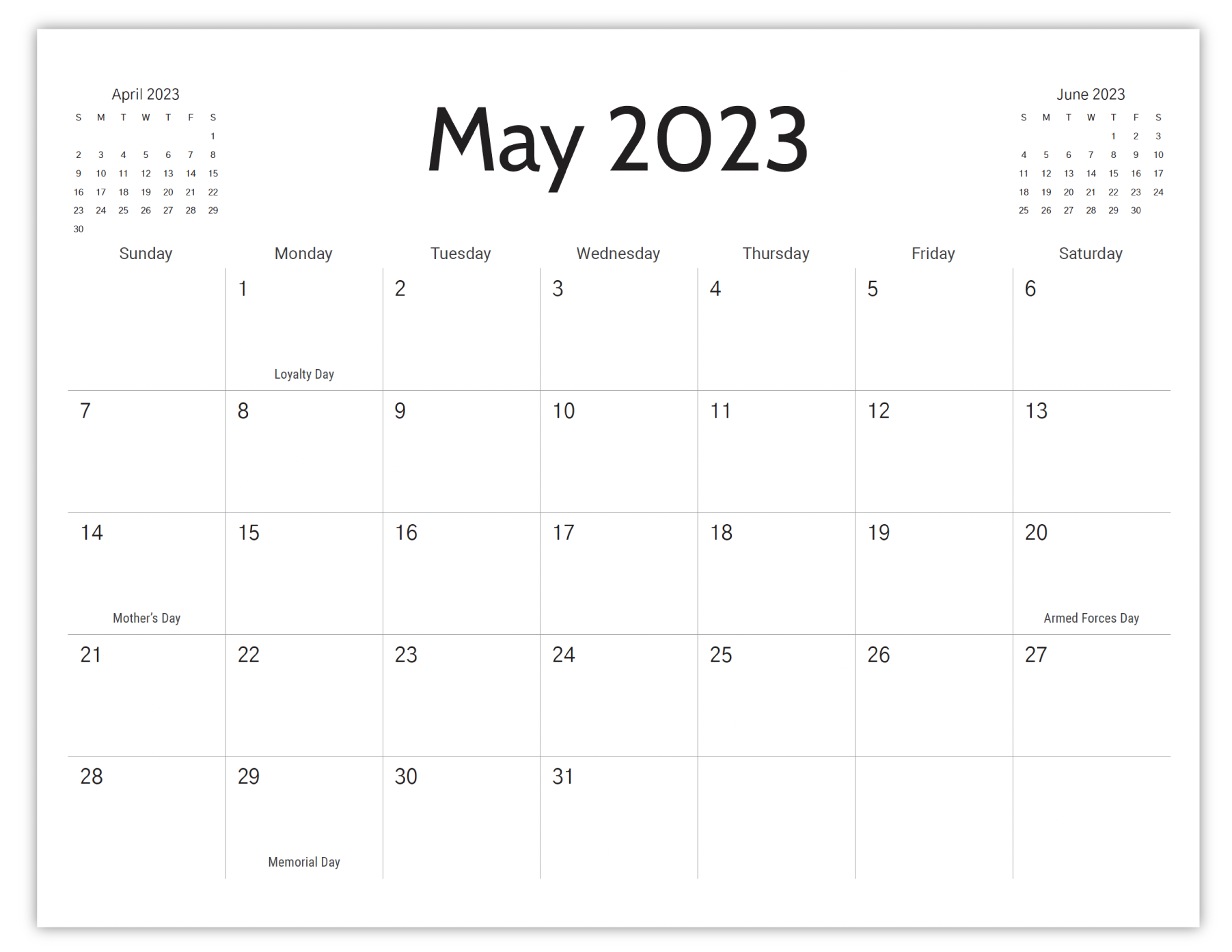 May 2023 calendar QuintynYamin