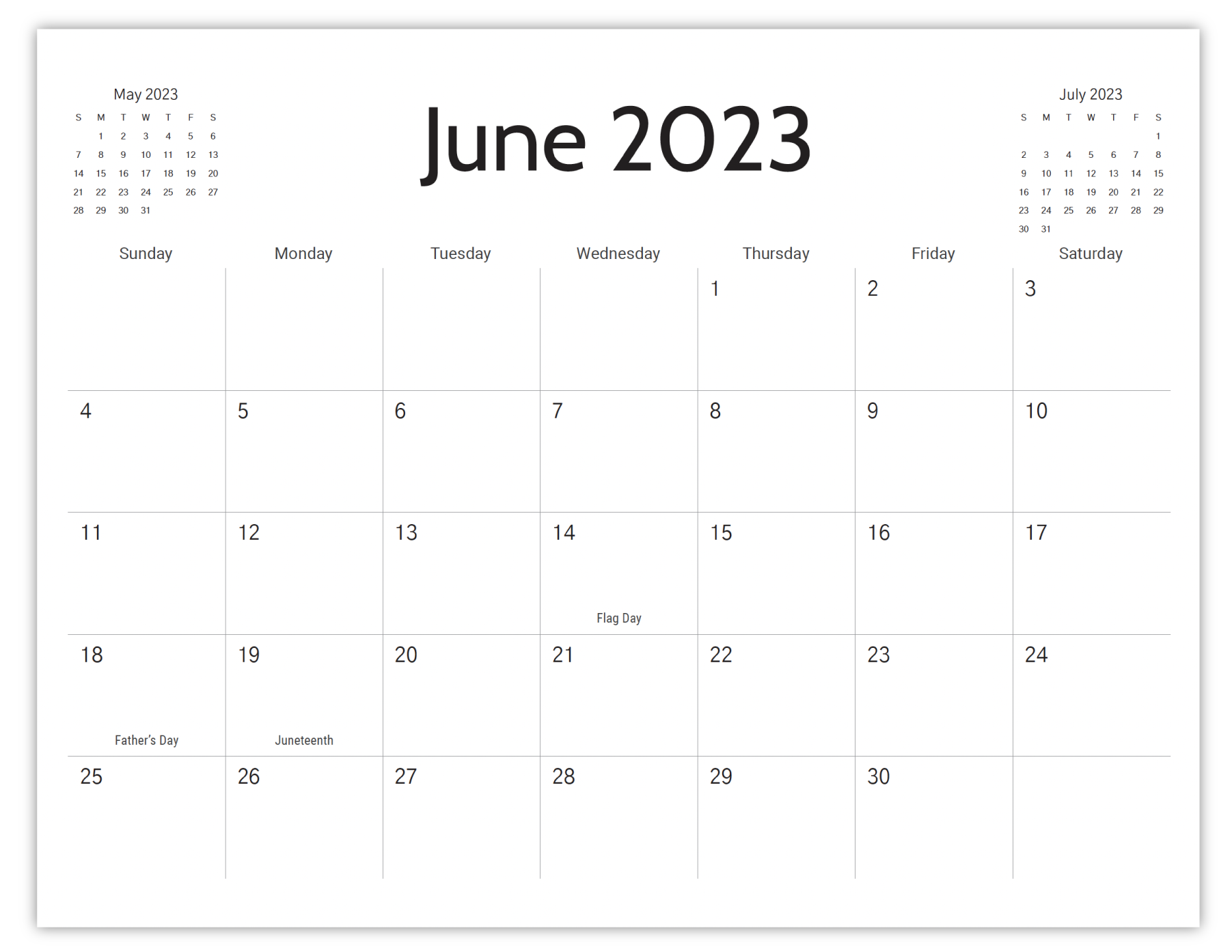 Free Printable Calendar 2023