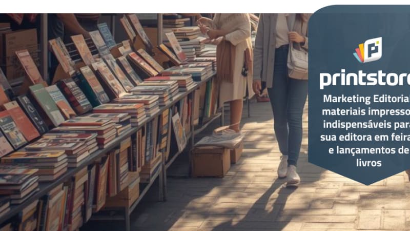 Imagem de destaque do post Marketing Editorial: materiais impressos indispensáveis para sua editora em feiras e lançamentos de livros