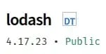 Screenshot of lodash with DT badge