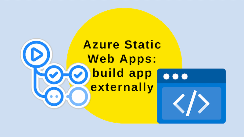 title image reading &quot;Azure Static Web Apps: build app externally&quot; with the Static Web Apps logo