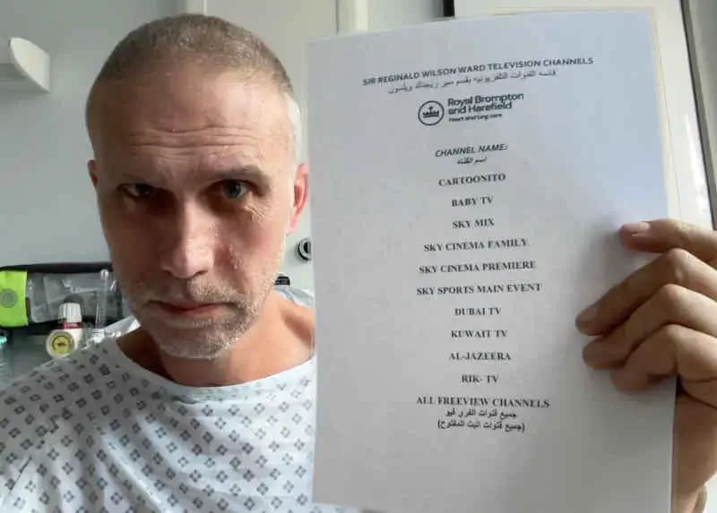 TV channels in the hospital room