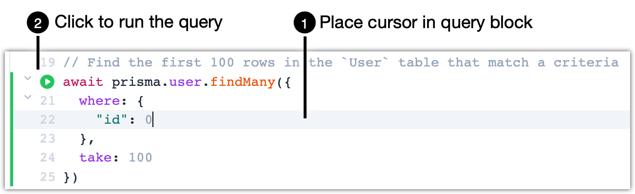 Test and run queries with Query Console | Prisma Docs