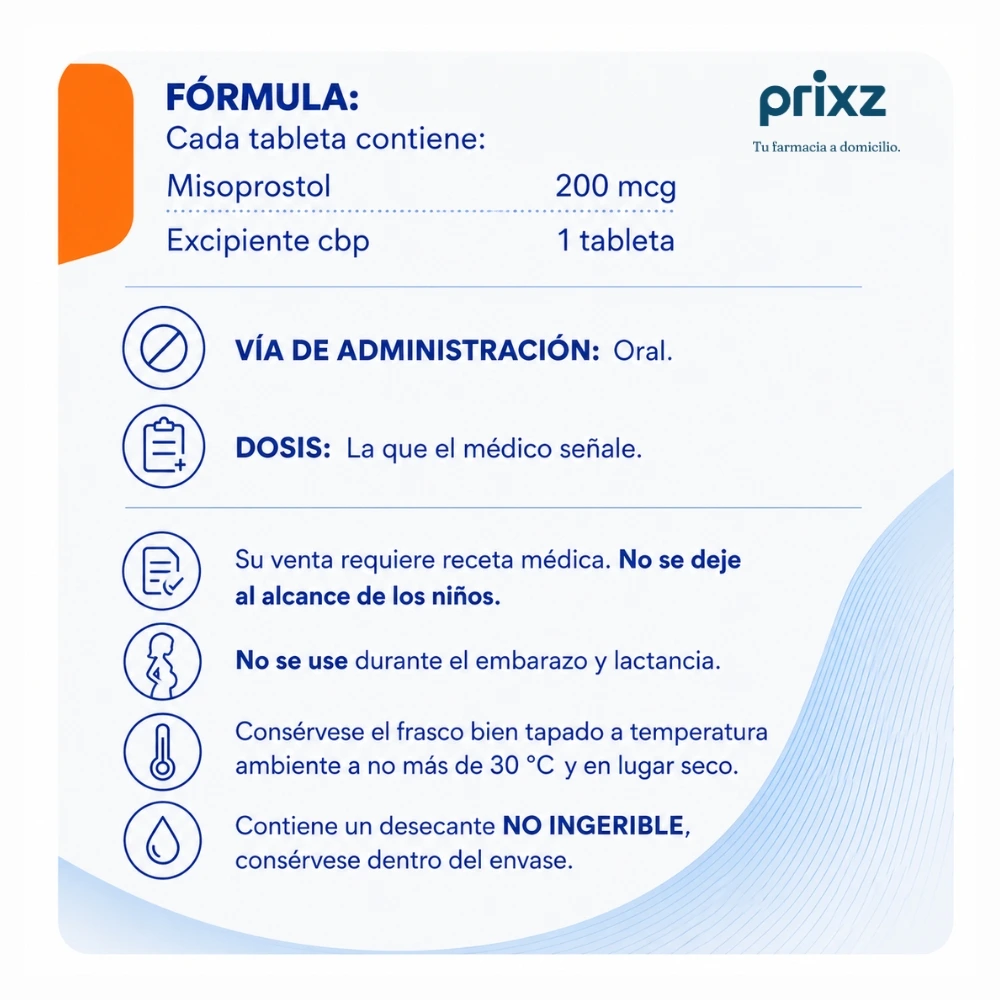 Misoprostol 200 Mcg Con 28 Tabletas