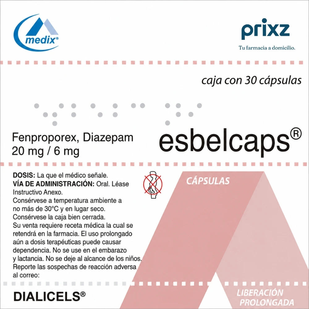 Esbelcaps 20/6 Mg Con 30 Cápsulas