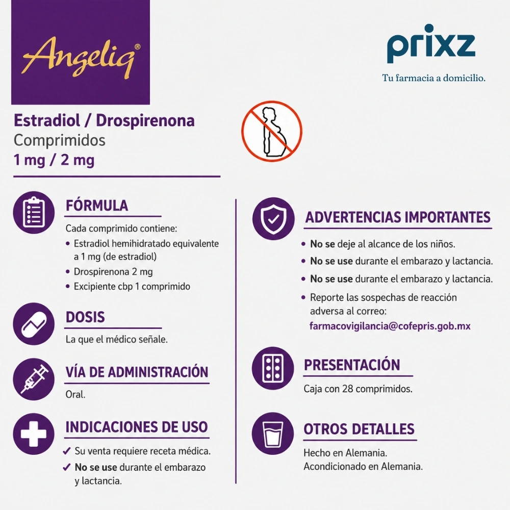 Angeliq 1Mg/2Mg Con 28 Comprimidos