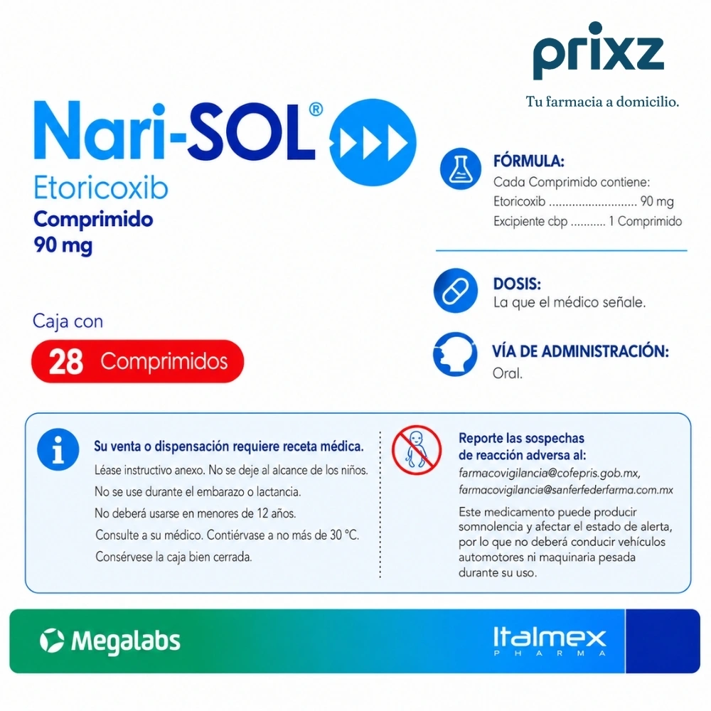 Nari-Sol 90 Mg Con 28 Comprimidos
